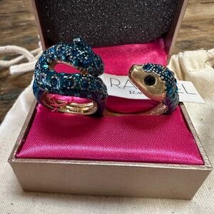 Rachel Roy Two Finger Snake Ring Blue